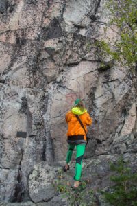 Meloja ja hirvimaalaus Saraakallioiden kalliomaalauksilla, Laukaa. Kuva: Upe Nykänen