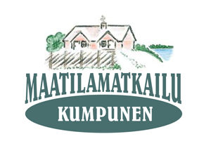 Maatilamatkailu Kumpusen logo, logossa linkki yrityksen verkkosivuille.